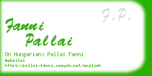 fanni pallai business card